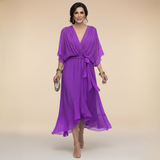Robe en chiffon avec décolleté en V