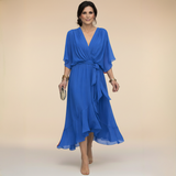 Robe en chiffon avec décolleté en V