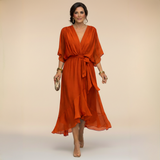 Robe en chiffon avec décolleté en V
