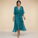 Robe en chiffon avec décolleté en V