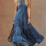 Stella | Robe denim sans manches queue-de-poisson