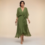 Robe en chiffon avec décolleté en V