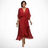 Robe en chiffon avec décolleté en V