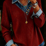 Estelle | Sweat denim patchwork aztèque