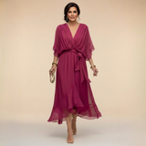 Robe en chiffon avec décolleté en V