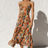Eli | Robe Midi Couleur Éclatante