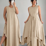 Amandine | Robe longue à taille nouée
