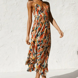 Eli | Robe Midi Couleur Éclatante
