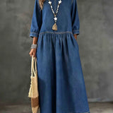 Vera | Robe en jean, col rond