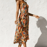 Eli | Robe Midi Couleur Éclatante
