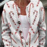 Solange | Cardigan festif au motif de sucre d’orge