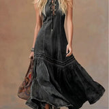 Stella | Robe denim sans manches queue-de-poisson