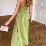 Liora | Élégante Robe Midi Sans Bretelles