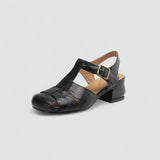 Eveline | Escarpins ouverts en cuir véritable