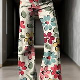 Renate | Jean évasé imprimé floral multicolore