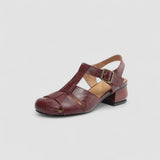 Eveline | Escarpins ouverts en cuir véritable