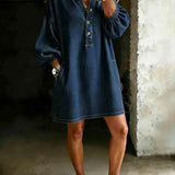 Anaïs | Robe en jean, décolleté V