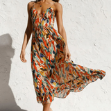 Eli | Robe Midi Couleur Éclatante