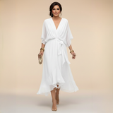 Robe en chiffon avec décolleté en V