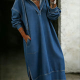 Joëlle | Robe sweat denim manches longues