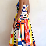 Isabeau | Robe midi à imprimé marin