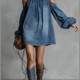 Alessia | Robe en jean col licou