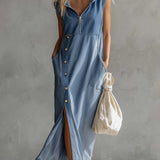 Soline | Robe zippée en jean, capuche