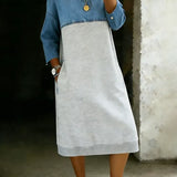 Ariane | Robe denim, ourlet patchwork