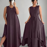 Amandine | Robe longue à taille nouée