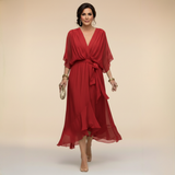 Robe en chiffon avec décolleté en V