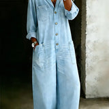 Alina | Salopette en jean effet chemise