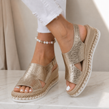 Luxa | Sandales Espadrilles Slingback Métallisées