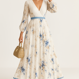 Paz | Robe Maxi Plissée Florale Intemporelle
