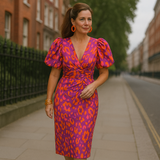 Oranit | Robe en Lin Colorée aux Manches Plissées