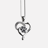 Collier Infini avec cœur et patte en argent - Elin