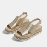 Luxa | Sandales Espadrilles Slingback Métallisées