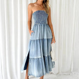 Lucia | Robe denim sans-manches à volants