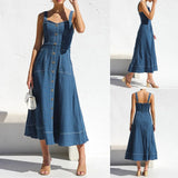 Alba | Robe en jean à bretelles