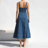 Alba | Robe en jean à bretelles