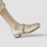 Élise | Escarpins métalliques à talon décoratif