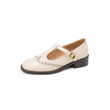 Claudia | Babies cuir vachette, bride T