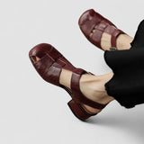 Eveline | Escarpins ouverts en cuir véritable
