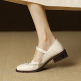 Claudia | Babies cuir vachette, bride T