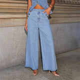 Marta | Ensemble en jean et gilet boutonné