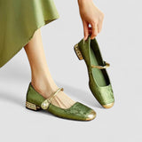 Élise | Escarpins métalliques à talon décoratif
