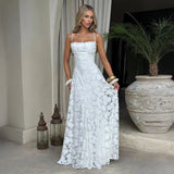 Maria | Robe Longue en Chiffon Jacquard