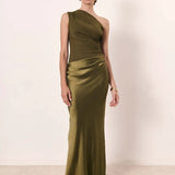 Luna | Robe Maxi en Satin avec Fente
