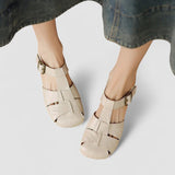 Eveline | Escarpins ouverts en cuir véritable