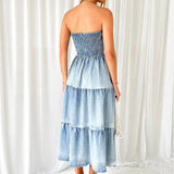 Lucia | Robe denim sans-manches à volants