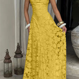 Maria | Robe Longue en Chiffon Jacquard